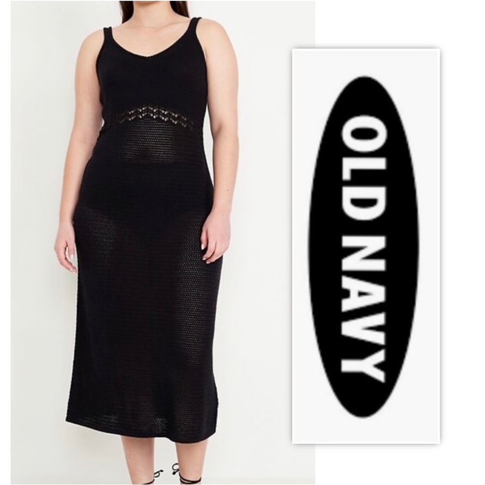 Old Navy Black Crochet-Knit Dress